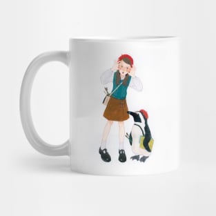 画家ペンギンとみならいガール Mug